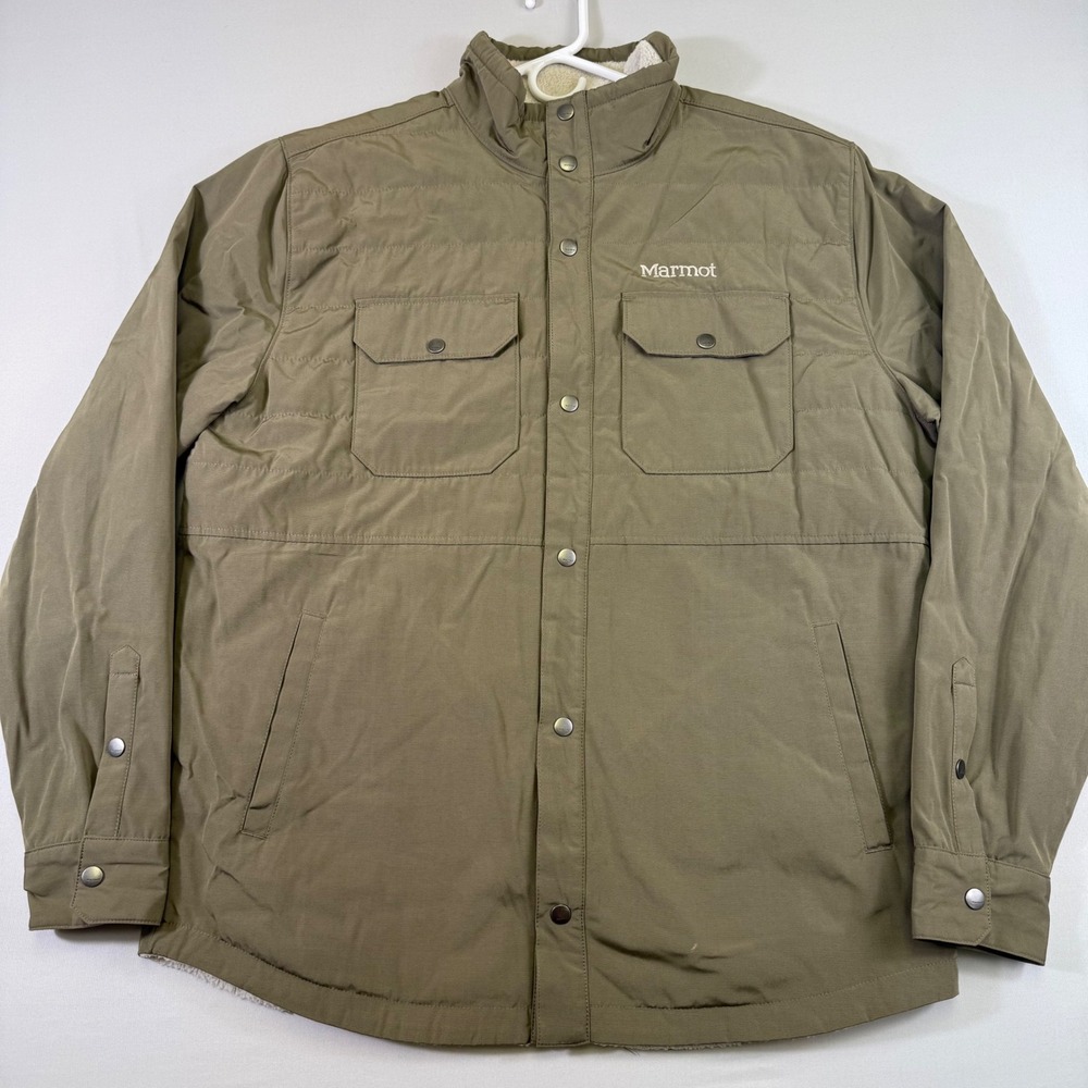 Marmot Weslo Insulated Jacket Mens XL Brown Sherpa Lined Quilted Gorpcore K43770